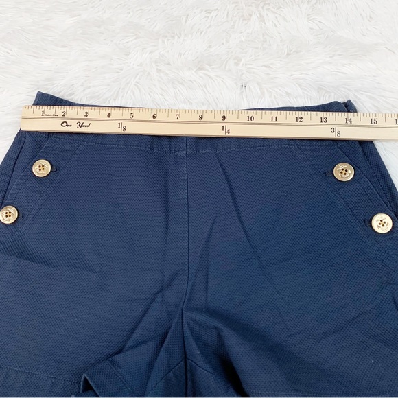 J Crew high waisted Sailor short in stretch piqué cotton in navy blue - Picture 4 of 10